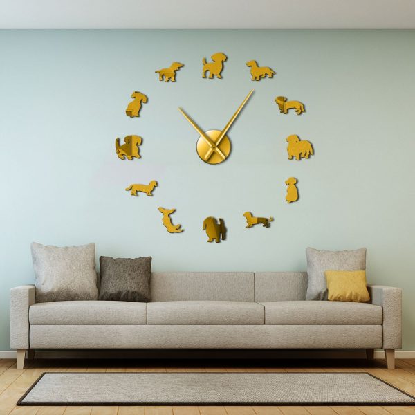 Dachshund Wall Art Dog Large Clock