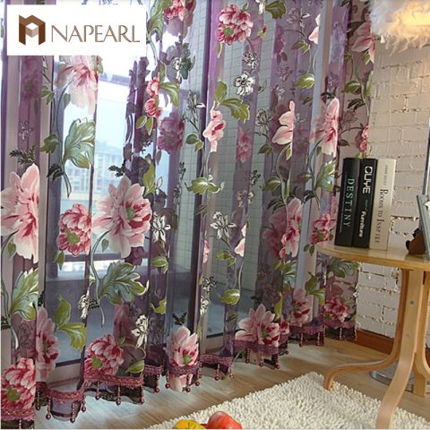 Classic Flower Curtain Tulle Curtains