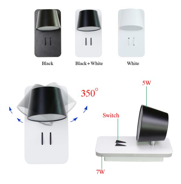 LED Wall Lamps Switch Wall Sconces